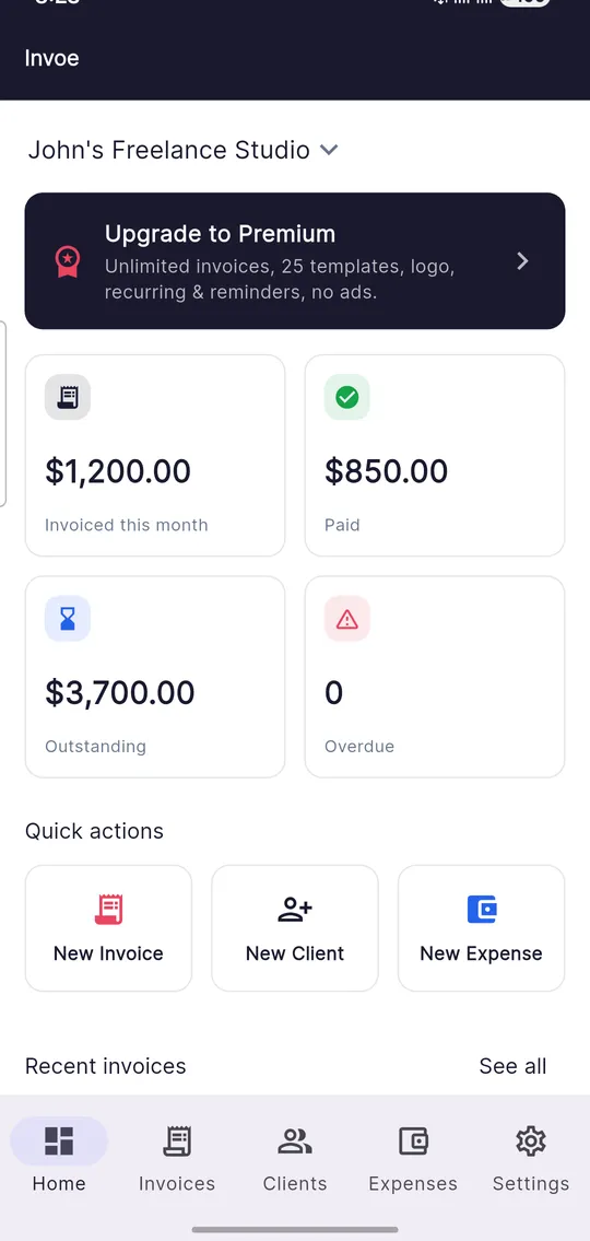 Invoe app