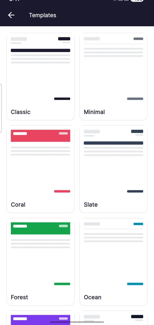 Invoe invoice templates